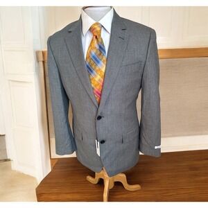 NEW Izod Sport Coat Blazer Gray Houndstooth Plaid Checks Sz 38R Jacket NWT $150‎